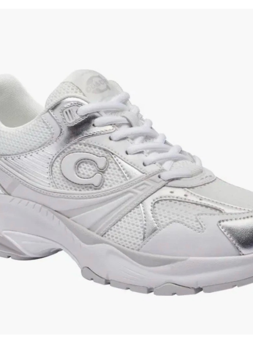 Coach White and Silver Women's Athletic Sneakers